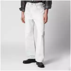 Our Legacy Third Cut relaxed-fit jeans in beige cotton denim