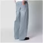 Our Legacy Vast Cut high-waisted wide-leg cotton denim jeans in Pale Coast Wash blue