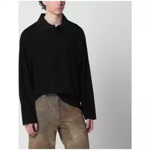 Our Legacy High Twist rugby shirt in black cotton jersey