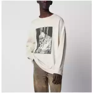 Our Legacy Slack sweatshirt with Angry Fan Mail print in black