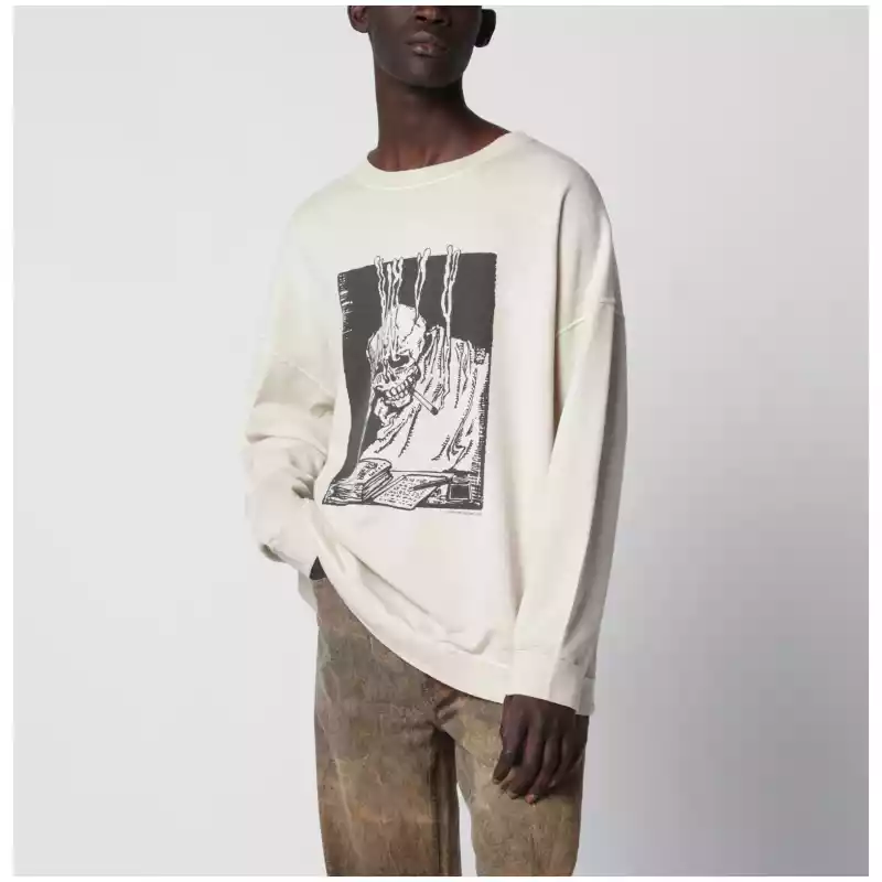 Our Legacy Slack sweatshirt with Angry Fan Mail print in black