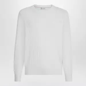 Brunello Cucinelli White ribbed cotton sweater