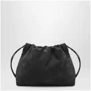 Brunello Cucinelli BC Duo Pouch midnight blue suede bag with monile detail