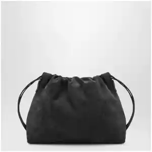 Brunello Cucinelli BC Duo Pouch midnight blue suede bag with monile detail