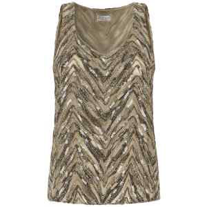 Brunello Cucinelli Dazzling Chevron Embroidery Top