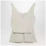 Brunello Cucinelli Cream-colored top in Fluid viscose and linen twill