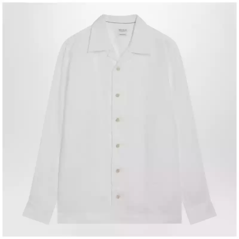 Brunello Cucinelli White linen East Fit shirt