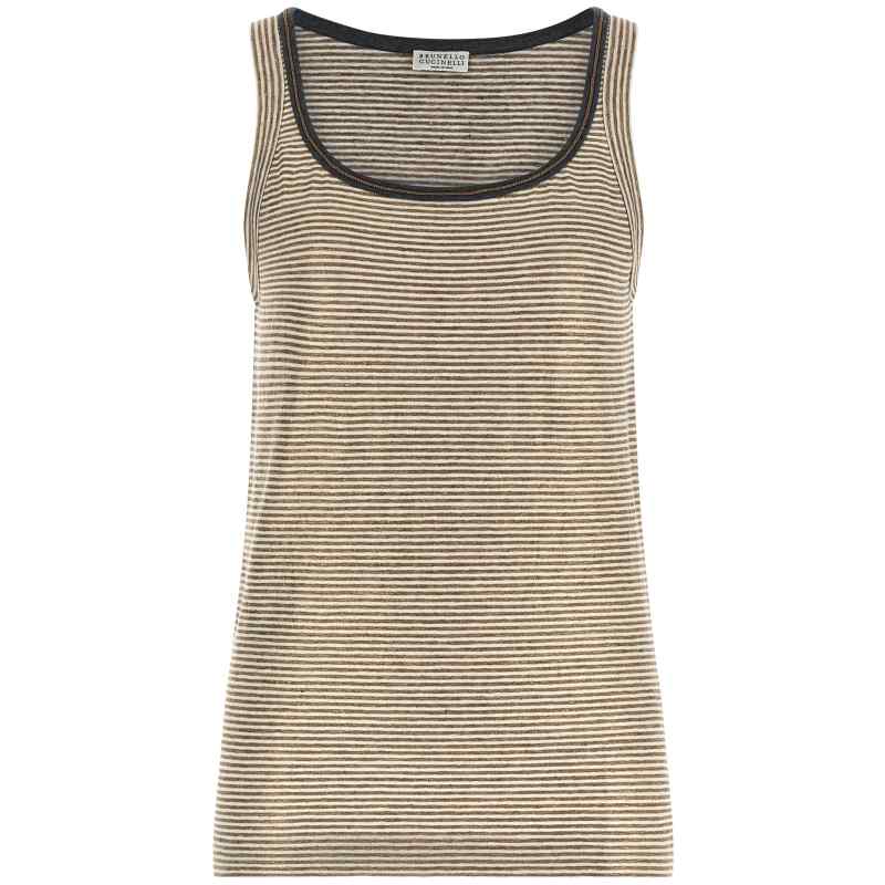 Brunello Cucinelli Shiny Collar Detail Top
