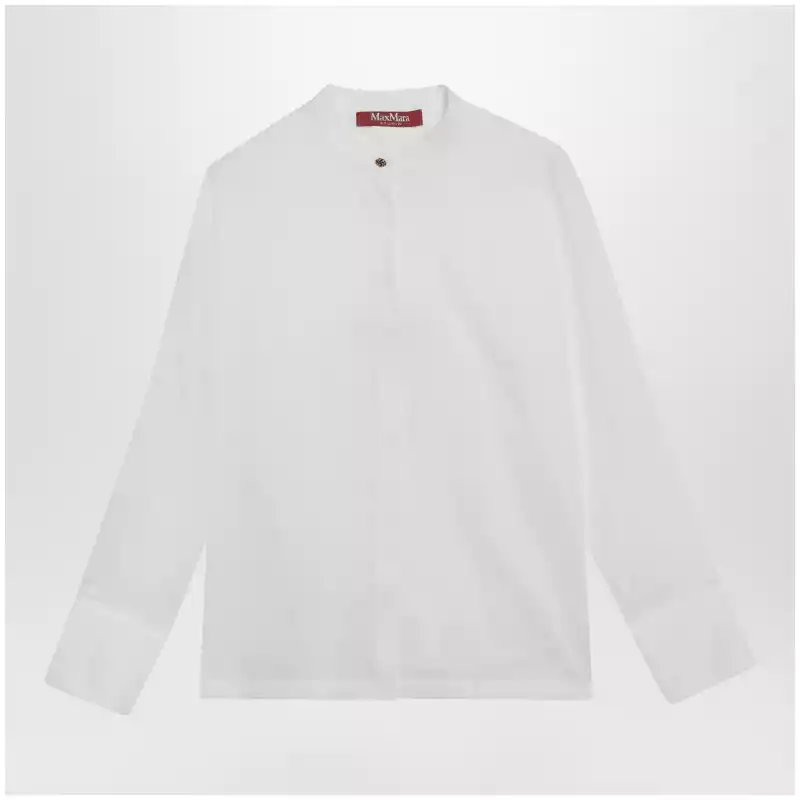 Max Mara Studio Baldili ramie canvas shirt in white
