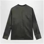 Max Mara Studio Ramie canvas shirt in khaki green