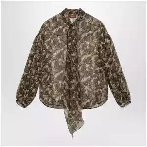 Max Mara Studio Printed silk chiffon blouse