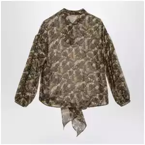 Max Mara Studio Printed silk chiffon blouse