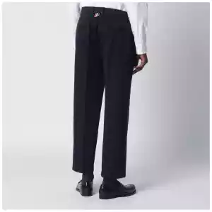 Thom Browne Navy blue cotton trousers