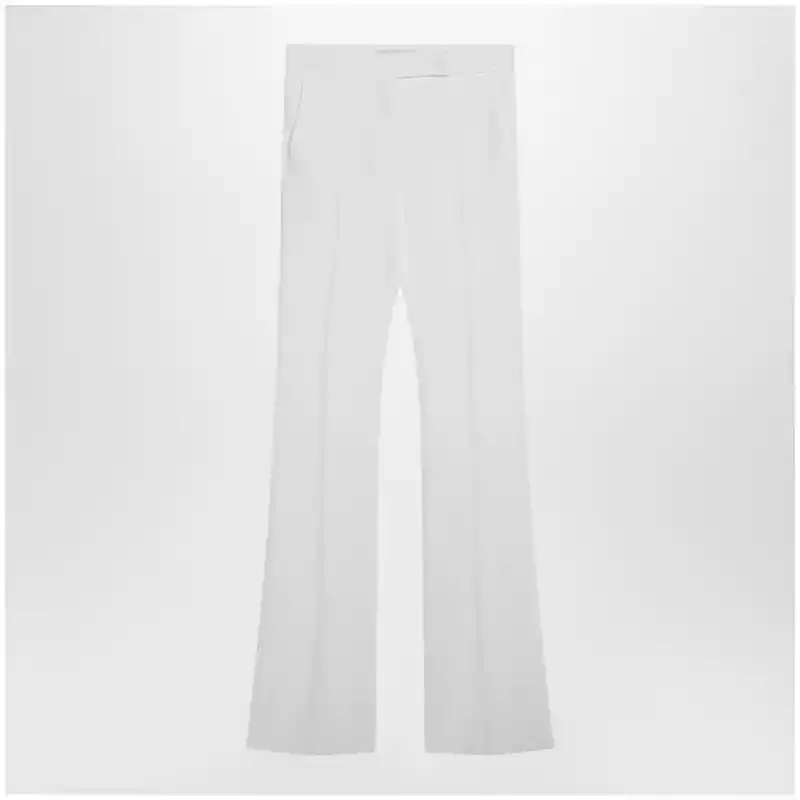 MXMCECINACO_S_MAXM-001.x-1 Max Mara Optical white slim trousers in crêpe canvas