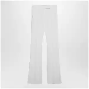 Max Mara Optical white slim trousers in crêpe canvas