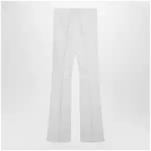 Max Mara Optical white slim trousers in crêpe canvas