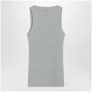 Max Mara Sleeveless ribbed top in sage green technical yarn