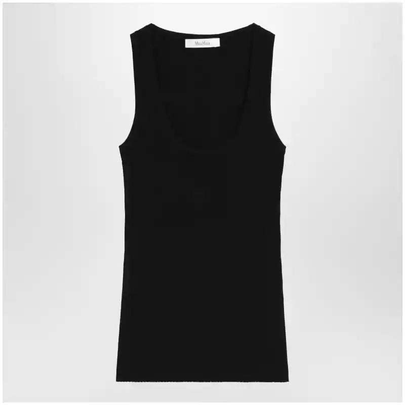 Max Mara Black ribbed tank top