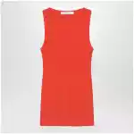 Max Mara Coral red ribbed technical yarn top