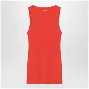 Max Mara Coral red ribbed technical yarn top