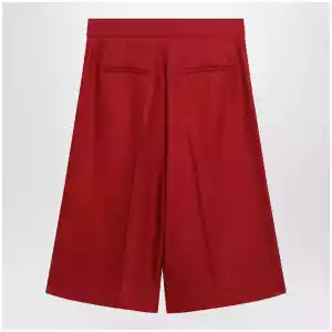 Max Mara Red linen bermuda shorts