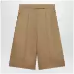 Max Mara Sand-colored linen bermuda shorts