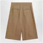 Max Mara Sand-colored linen bermuda shorts