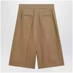 Max Mara Sand-colored linen bermuda shorts