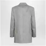 Max Mara Olimpia double-breasted chevron linen blazer in beige