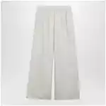 Max Mara Wide-leg linen and silk twill trousers in beige