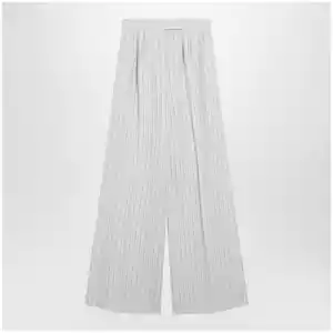 Max Mara Wide pinstripe piqué jersey trousers
