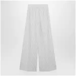Max Mara Wide pinstripe piqué jersey trousers