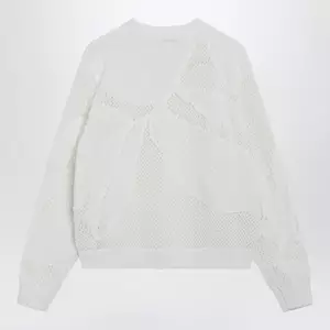 Max Mara Embroidered cotton crewneck sweater in white