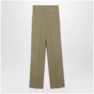 Max Mara Wide-leg trousers in camel wool and silk poplin