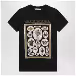 Max Mara Black cotton jersey T-shirt with front print