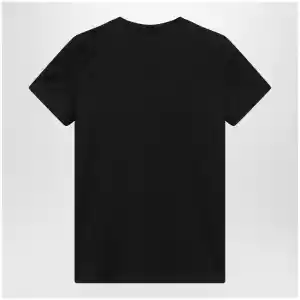 Max Mara Black cotton jersey T-shirt with front print