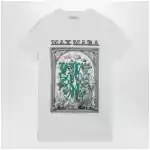 Max Mara Optical white cotton jersey T-shirt with front print