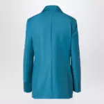 Max Mara Turquoise wool-blend double-breasted jacket