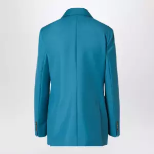 Max Mara Turquoise wool-blend double-breasted jacket