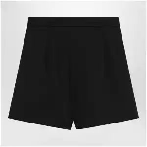 Max Mara Black stretch cotton satin shorts