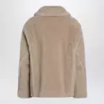 Max Mara Light beige alpaca and wool teddy cropped coat