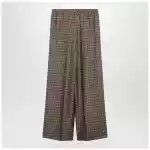 Max Mara Mud-coloured printed silk trousers