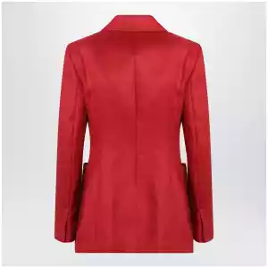 Max Mara Semi-fitted single-breasted blazer in red linen