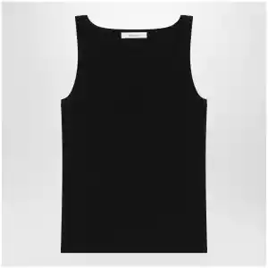 Max Mara Sleeveless viscose crêpe knit top in black