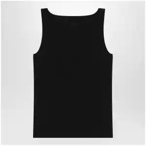 Max Mara Sleeveless viscose crêpe knit top in black