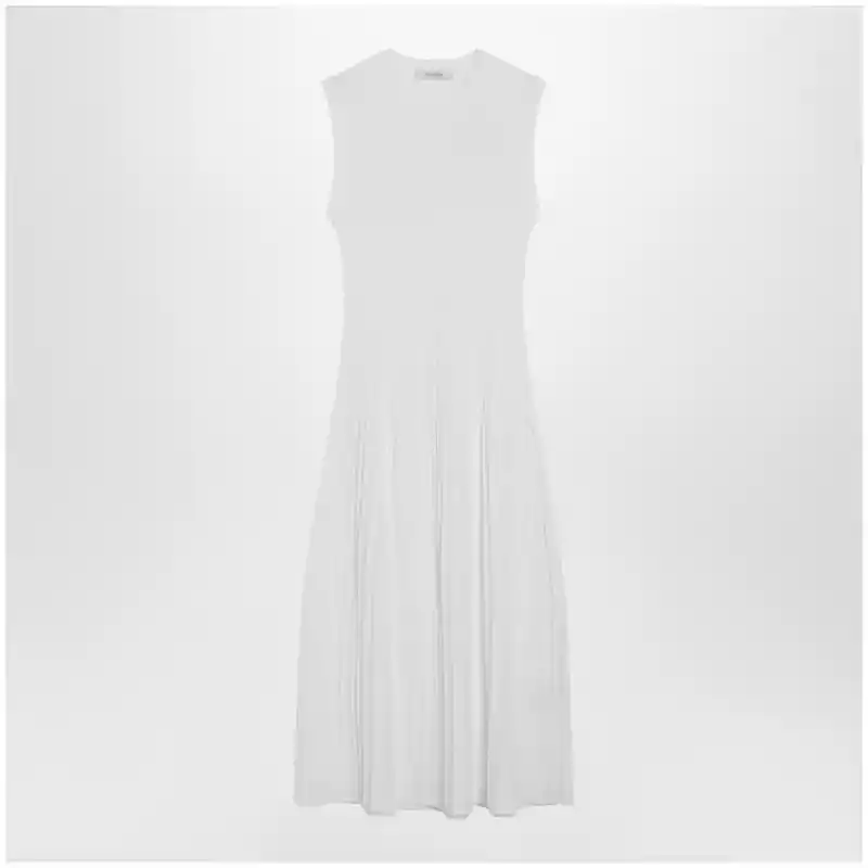 Max Mara Midi dress in white crêpe viscose