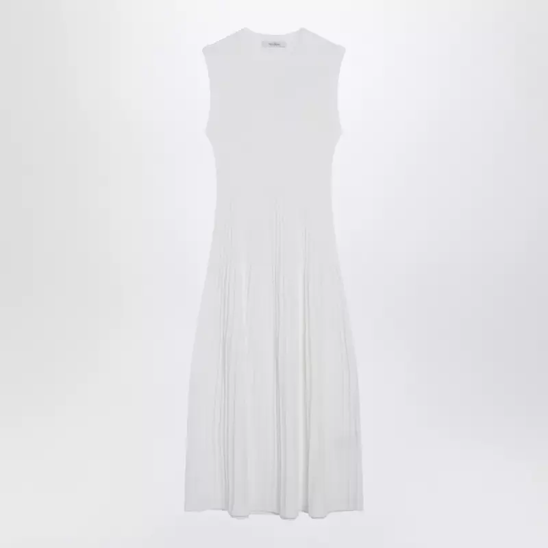 Max Mara Midi dress in white crêpe viscose