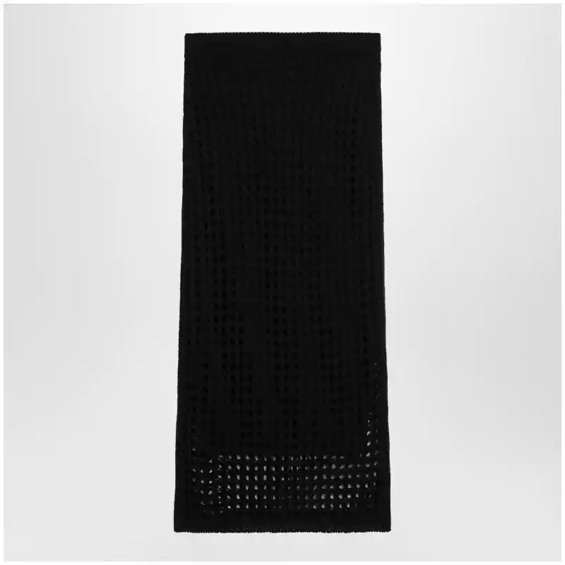 Max Mara Long sheer net cotton skirt in black