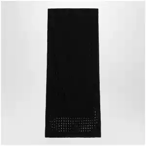 Max Mara Long sheer net cotton skirt in black