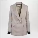 Max Mara Oversized linen and organza blazer in pink